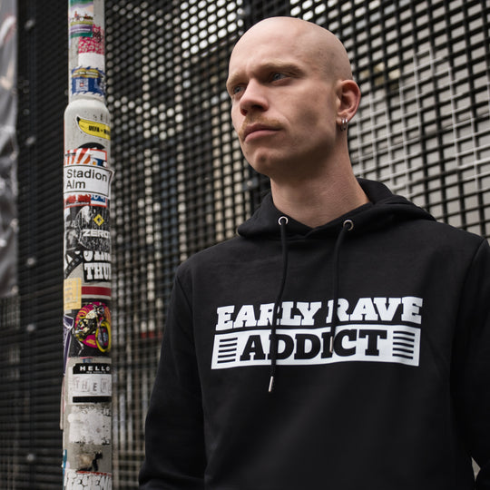 Hoodie Heren - Early Rave Addict Zwart