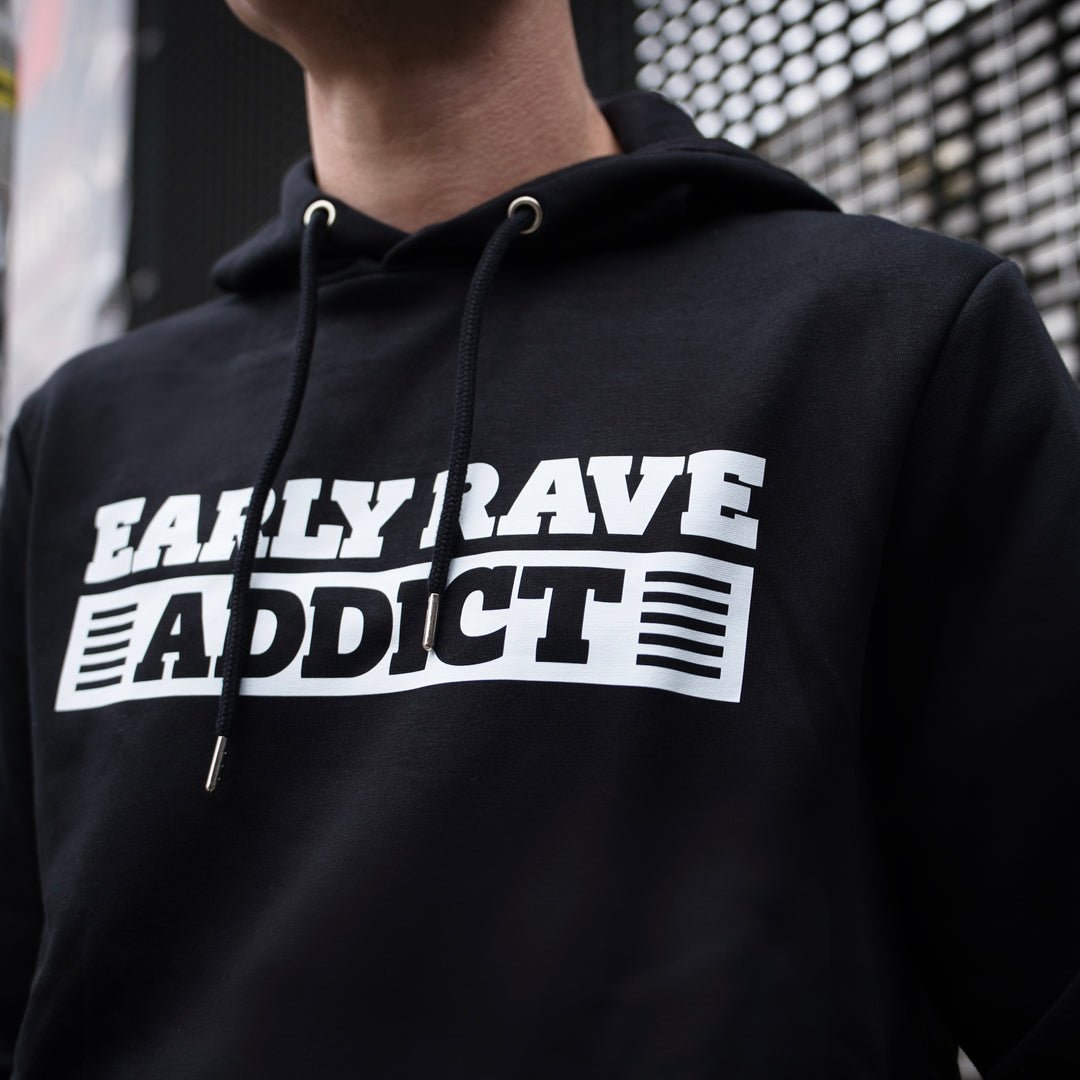 Hoodie Heren - Early Rave Addict Zwart