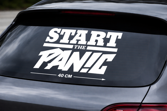 Start The Panic Car Sticker - White