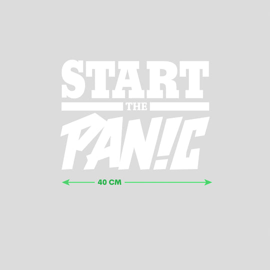 Start The Panic Car Sticker - White